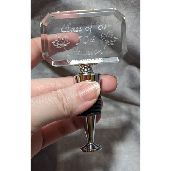 Class of '61 50th Reunion Crystal Wine Bottle Stopper - Picture 6 of 6